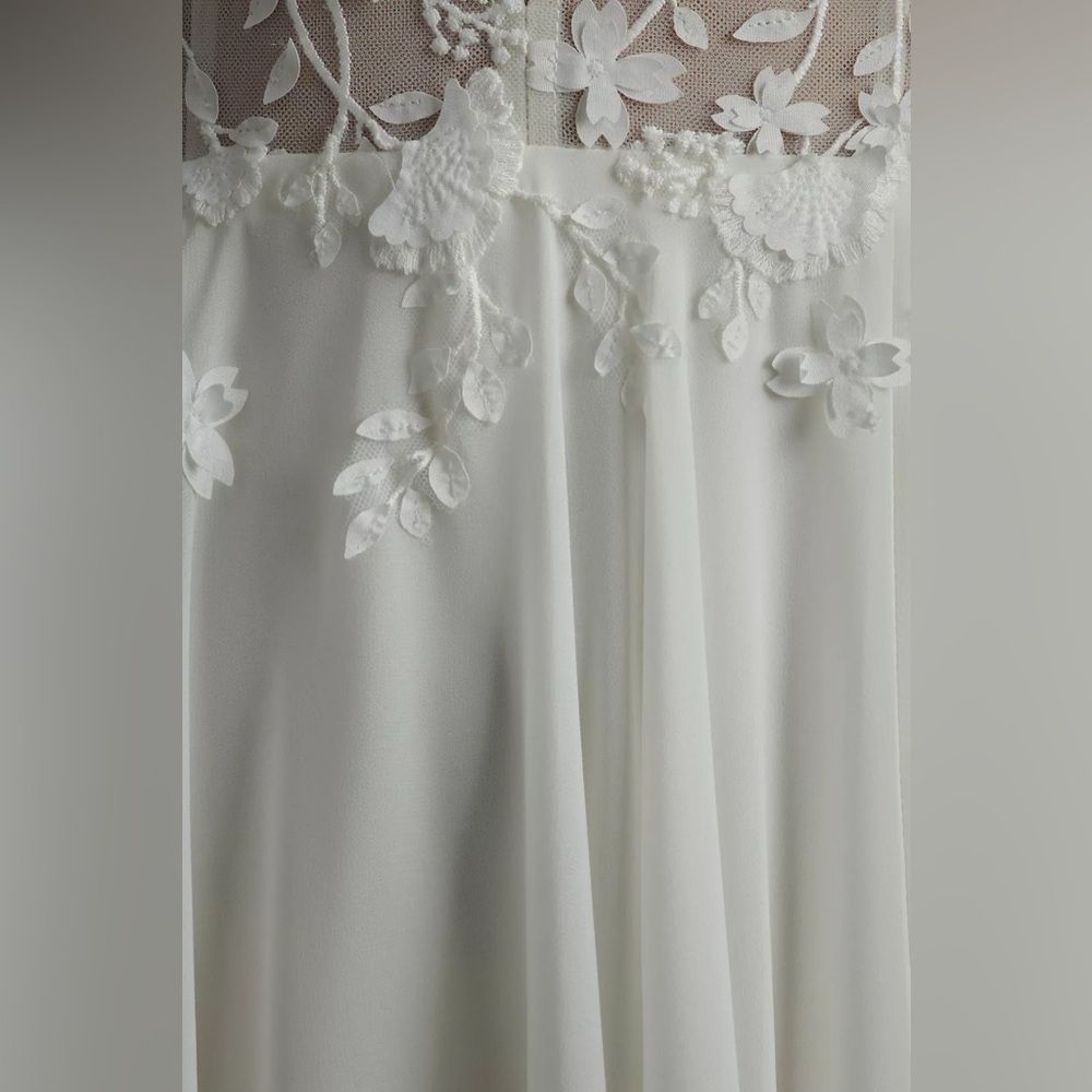 BHLDN Jenny by Jenny Yoo Kelsey Chiffon & Lace V-Neck A-Line Wedding Gown - Picture 7 of 13